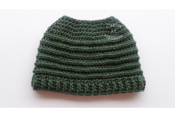 Green Messy Bun Hat