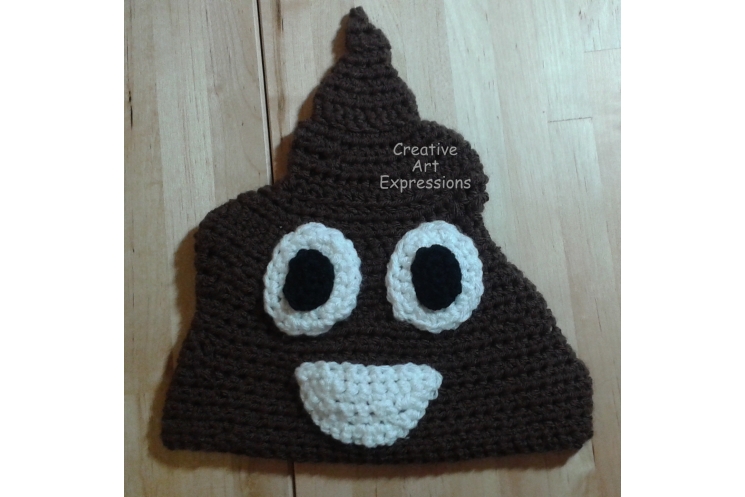 Child Poop Emoji Crocheted Hat without Ear flaps