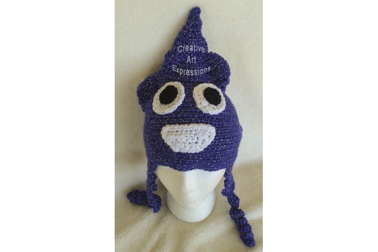 Purple Sparkle Poop Hat Adult Teen