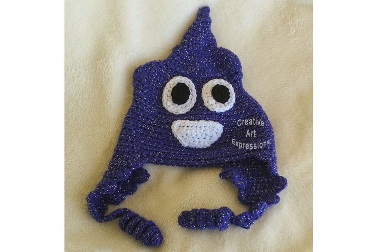 Purple Sparkle Poop Hat Adult Teen