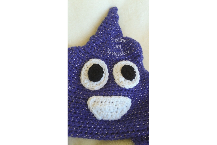 Purple Sparkle Poop Hat Adult Teen