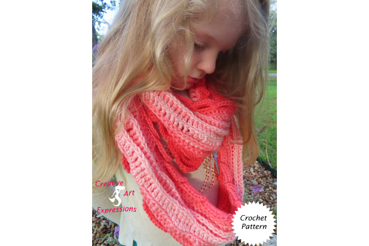 Sea Breeze Long Infinity Scarf in Sea Coral Youth 6-10
