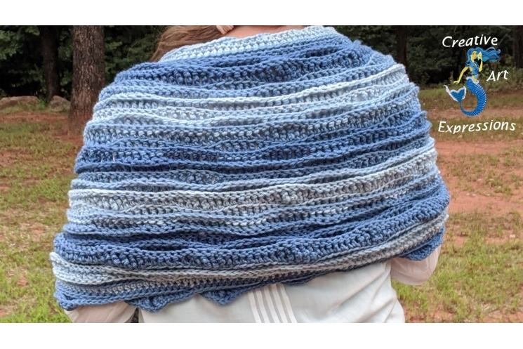 Sea Breeze Pocket Shawl Sapphire Seas