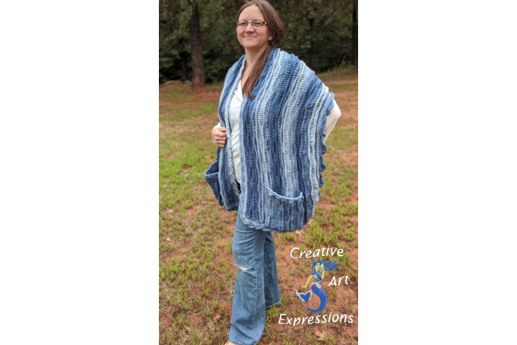 Sea Breeze Pocket Shawl Sapphire Seas