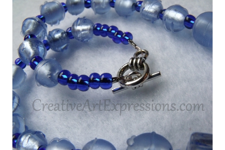 Creative Art Expressions Handmade Blue Necklace & Earring Jewelry Set