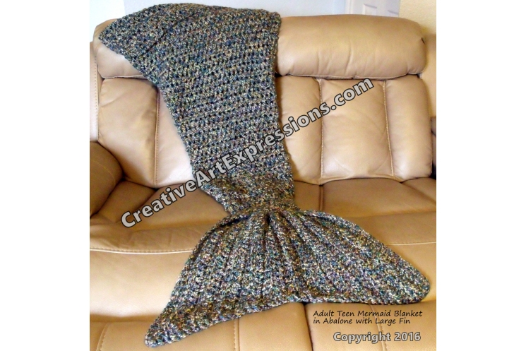 Mermaid Blanket Adult Teen Large Fin in Abalone