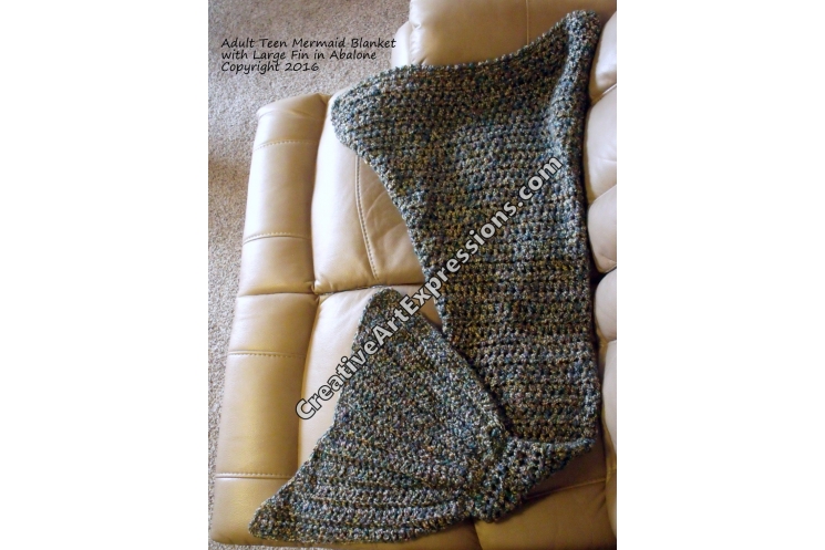 Mermaid Blanket Adult Teen Large Fin in Abalone