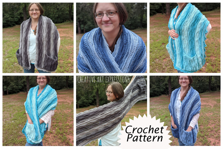 Sea Breeze Pocket Shawl Collage