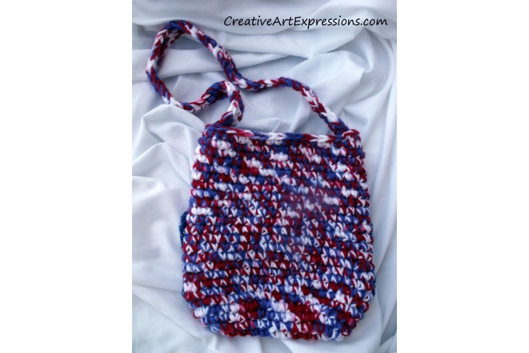 Creative Art Expressions Hand Crocheted Patriotic Owl Purse