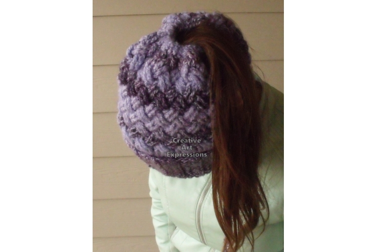 Messy Bun Ponytail Hat Cowl Combo