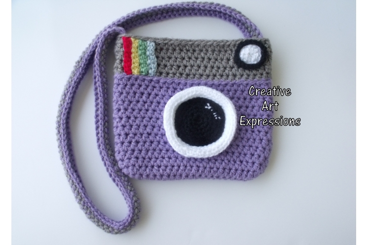 Purple & Gray Camera Purse