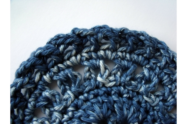 Blue Denim Crocheted Cotton Coasters
