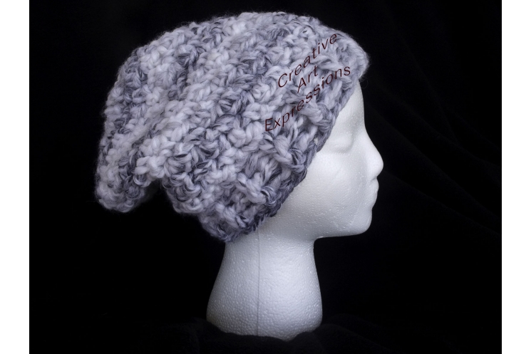 Black & White Chunky Slouchy Hat