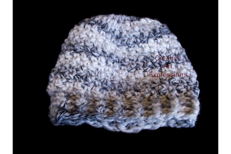 Black & White Chunky Slouchy Hat