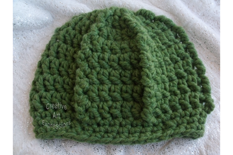 Bulky Ribbed Slouchy Hat in Grass Green