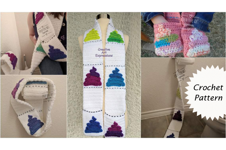 Toilet Paper Unicorn Poop Emoji Scarf Adult Teen