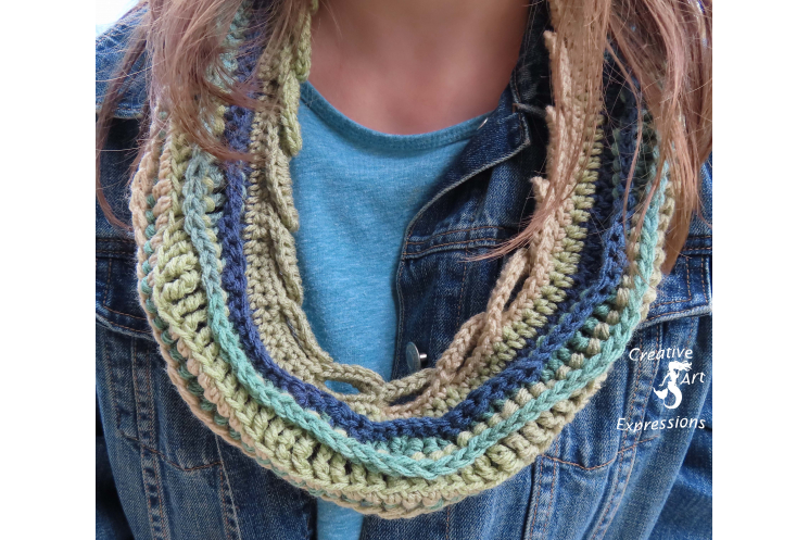 Sea Breeze Infinity Scarf in Mystic Sea