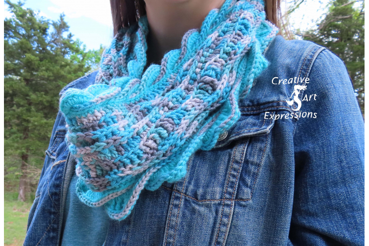 Sea Breeze Infinity Scarf Adult Teen in Icelandic