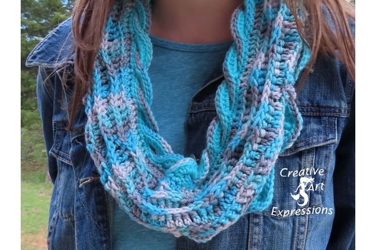 Sea Breeze Infinity Scarf Adult Teen in Icelandic