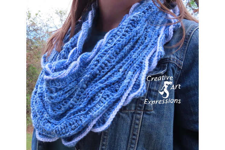 Sea Breeze Infinity Scarf in Sapphire Sea