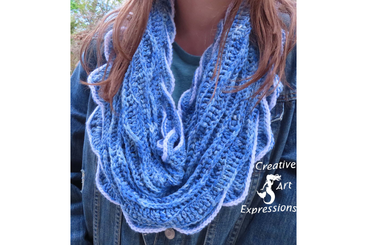 Sea Breeze Infinity Scarf in Sapphire Sea