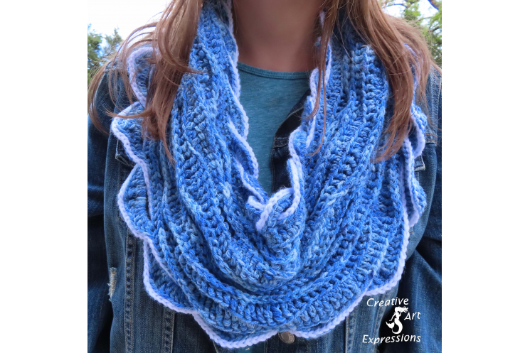 Sea Breeze Infinity Scarf in Sapphire Sea