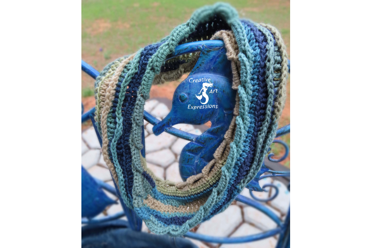 Sea Breeze Infinity Scarf in Mystic Sea