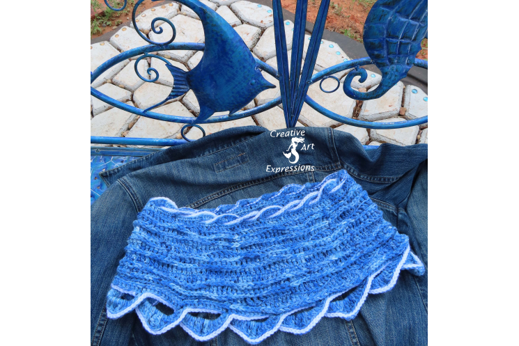 Sea Breeze Infinity Scarf in Sapphire Sea