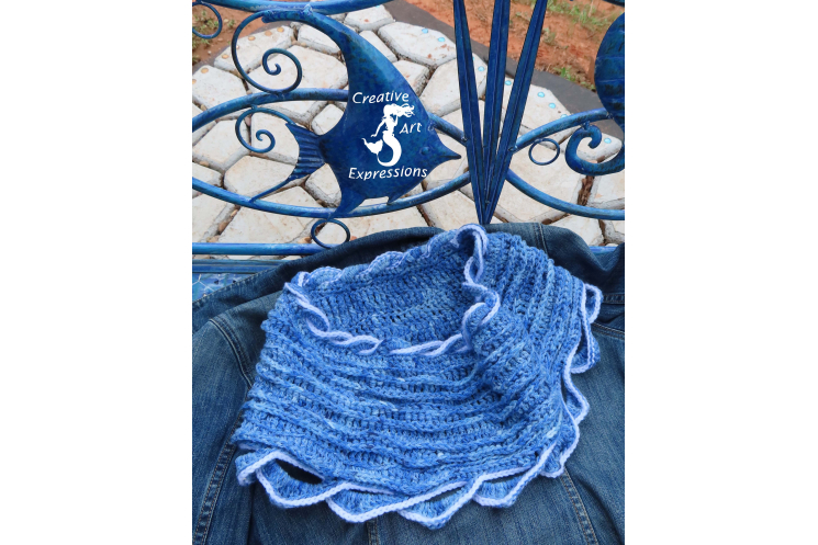 Sea Breeze Infinity Scarf in Sapphire Sea