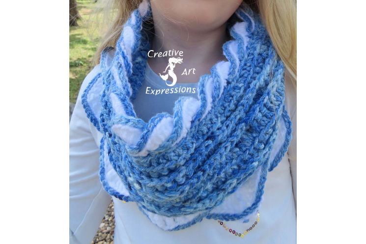 Sea Breeze Youth 6-10 Infinity Scarf in Lapis