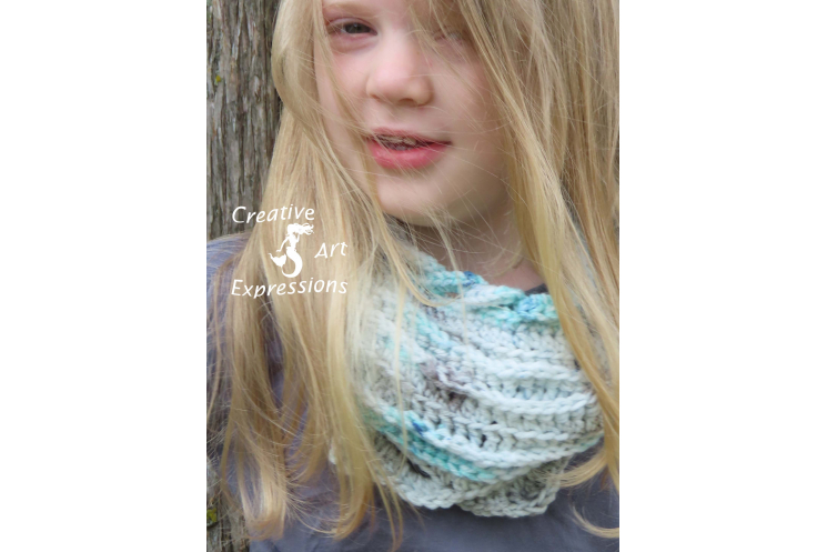 Sea Breeze Infinity Scarf Child 2-5 yrs in Sea Foam Whispers