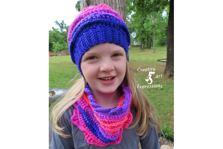 Sea Breeze Hat & Infinity Scarf in Flamingo Bay