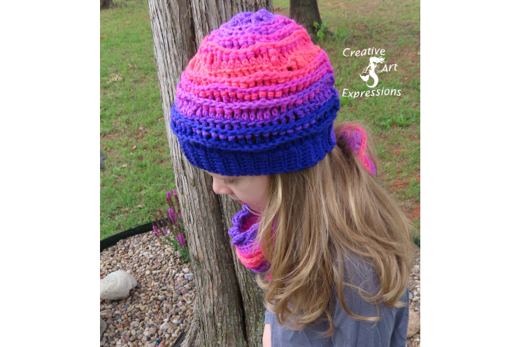Sea Breeze Hat & Infinity Scarf in Flamingo Bay