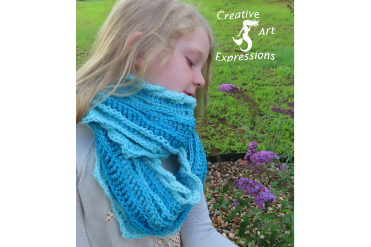 Sea Breeze Long Infinity Scarf Child 2-5 in Aqua Dreams