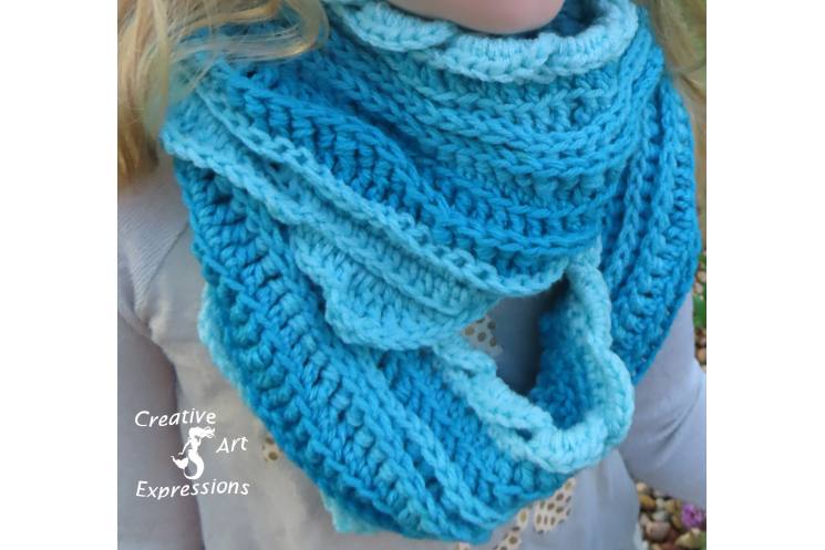 Sea Breeze Long Infinity Scarf in Scuba Child 2-5