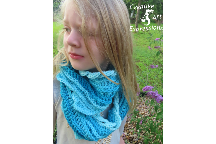 Sea Breeze Long Infinity Scarf Child 2-5 in Aqua Dreams