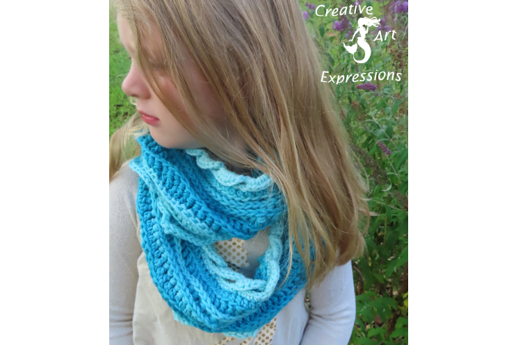 Sea Breeze Long Infinity Scarf Child 2-5 in Aqua Dreams