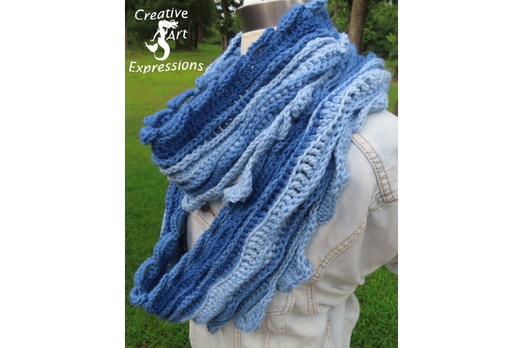 Sea Breeze Long Infinity Scarf in Sapphire Sea Adult Teen