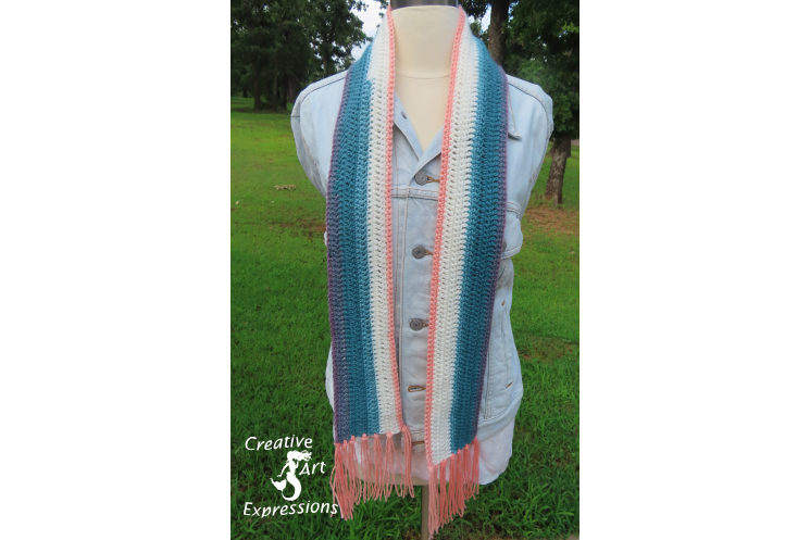 Beginner Crochet Scarf in Pegasus