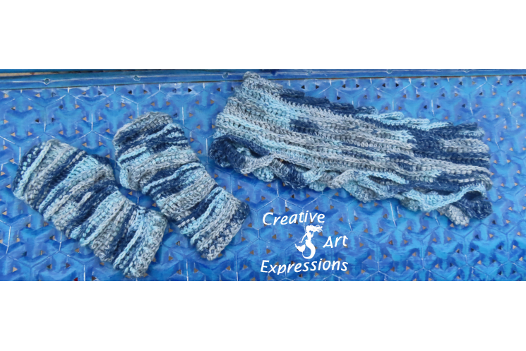 Sea Breeze Infinity Scarf & Glove Set in Float Along Adult Teen