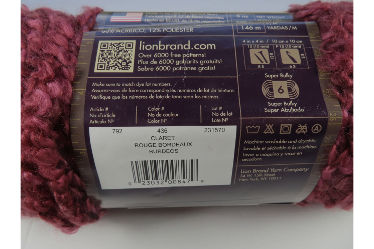 Lion Brand Homespun Thick & Quick Claret