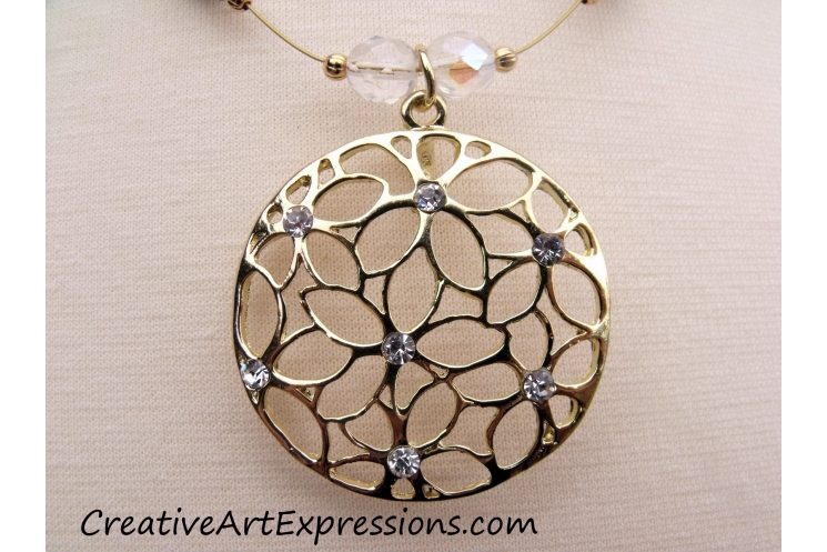 Gold Black & Crystal Necklace Jewelry Design