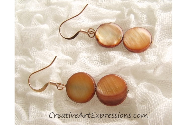 Handmade Green Brown Mother of Pearl 3 Strand Necklace