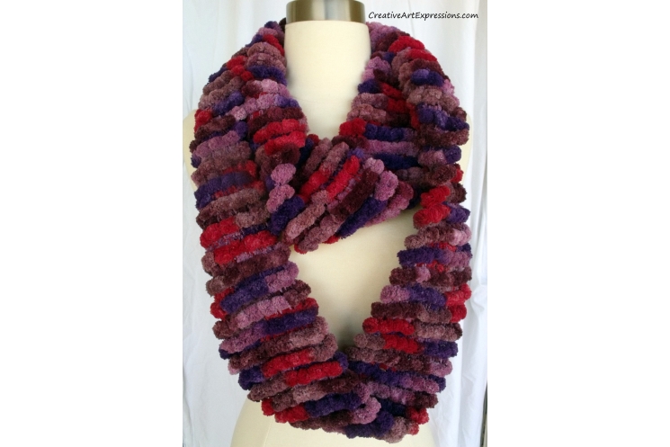 Creative Art Expressions Hand Knitted Pom Pom Scarf