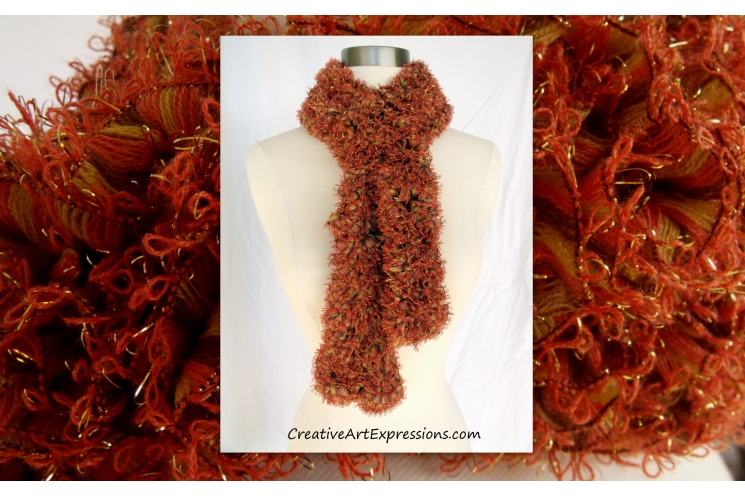 Hand Knitted Autumn Sassy Ruffle Scarf