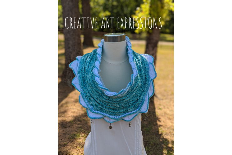 Sea Breeze Infinity Scarf Adult Teen in Topaz