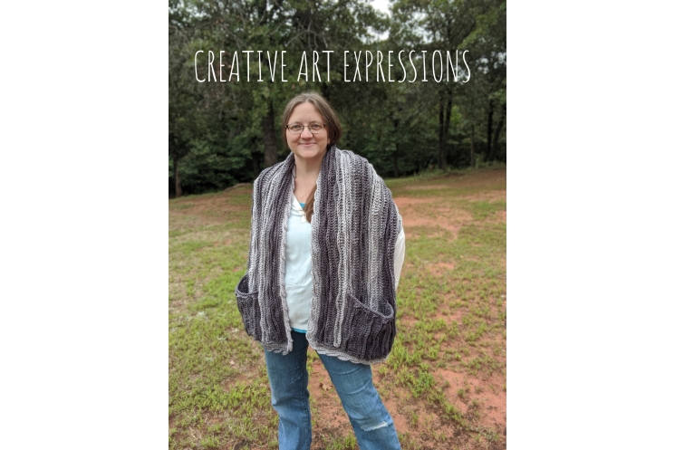 Sea Breeze Pocket Shawl in Anthracite Adult Regular