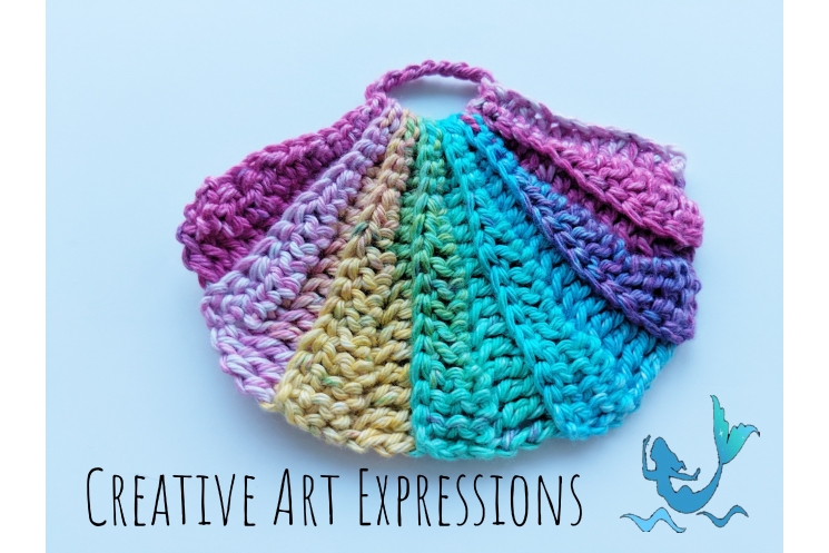 Small Seashell Cotton Scrubby in Brights