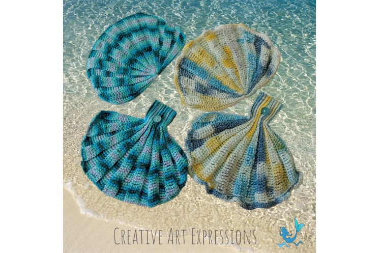 Seashell Towels in Aqua Ombre & Paris in June