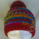 Bright Colored Hat Adult Teen Red Pom